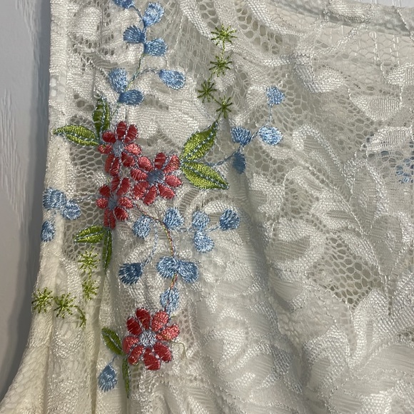 Sandra Darren Lace and Embroidered Sleeveless Dress - Picture 3 of 4